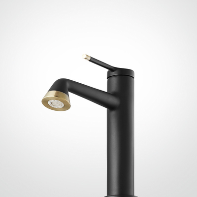Matt Black Basin Mixer Faucet Bathroom Brass Cold Hot Water Mixer