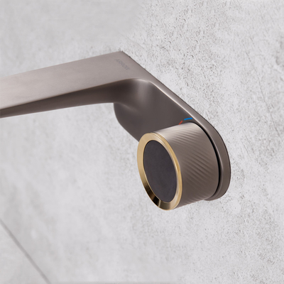 189mm Depth Wall Mounted Bathroom Faucet Waterfall Brass Washroom Basin Tap