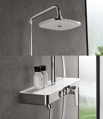 Chrome Plated Brass Shower Set Bathroom With Rainfall Shower Head