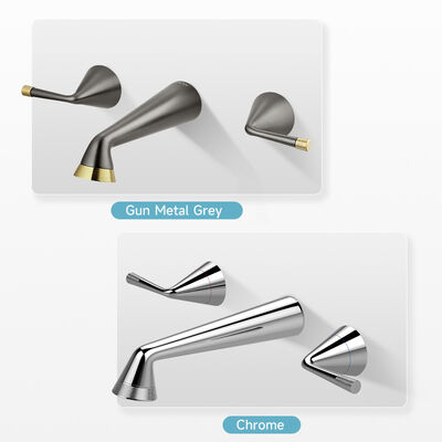 ARROW Gun Gray Modern Wall Mounted Basin Mixer Faucet with 5 Year Warranty and Solid Brass 59 Construction