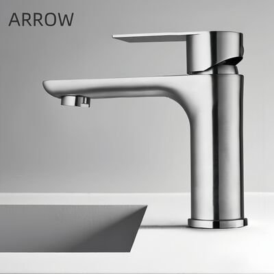 ARROW Modern Single Handle Stainless Steel Basin Mixer Faucet with Ceramic Valve and Waterfall Design for Bathroom Sink