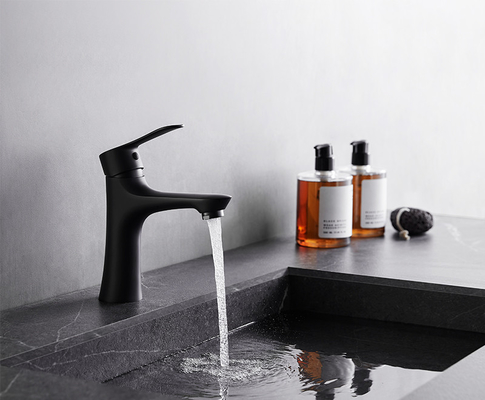 AG4107H Basin Mixer Faucet , 174.9mm Matte Black Basin Mixer Tap