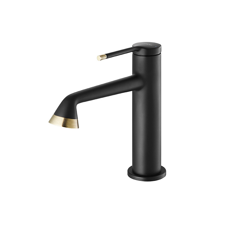 Matt Black Basin Mixer Faucet Bathroom Brass Cold Hot Water Mixer