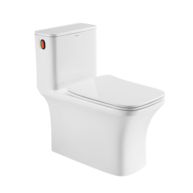 Square Left Side Flush Handle One Piece Toilets S Trap 400mm 1.28 Gpf