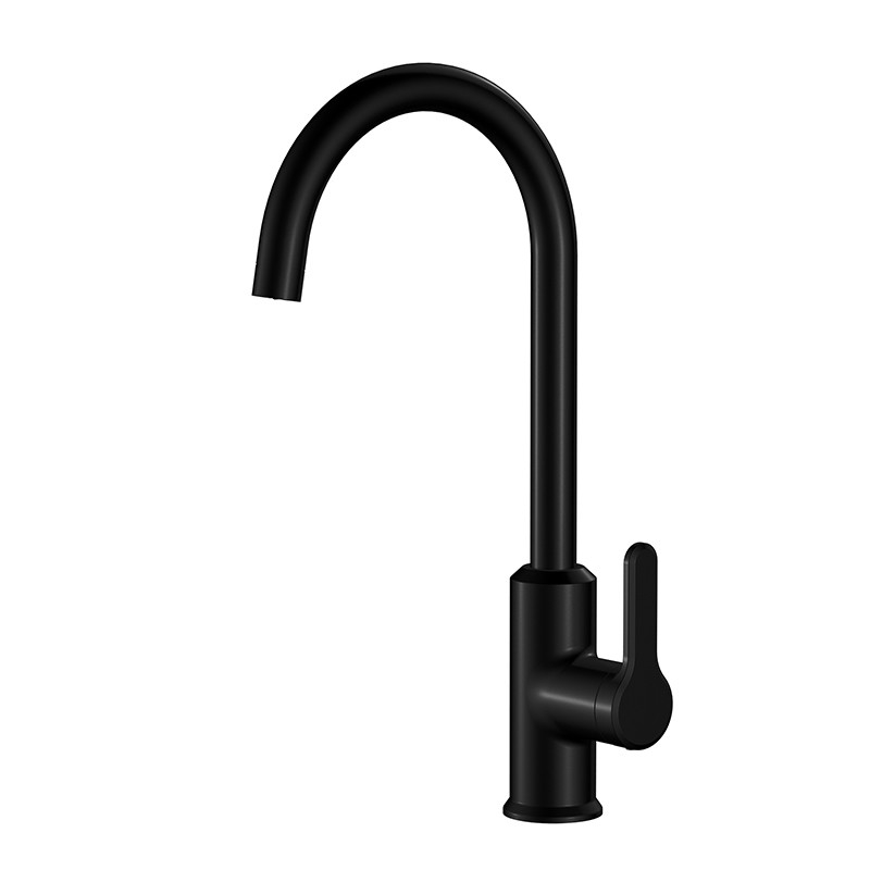 Matte Black Kitchen Sink Faucets With Sprayer 380.6mm 218mm